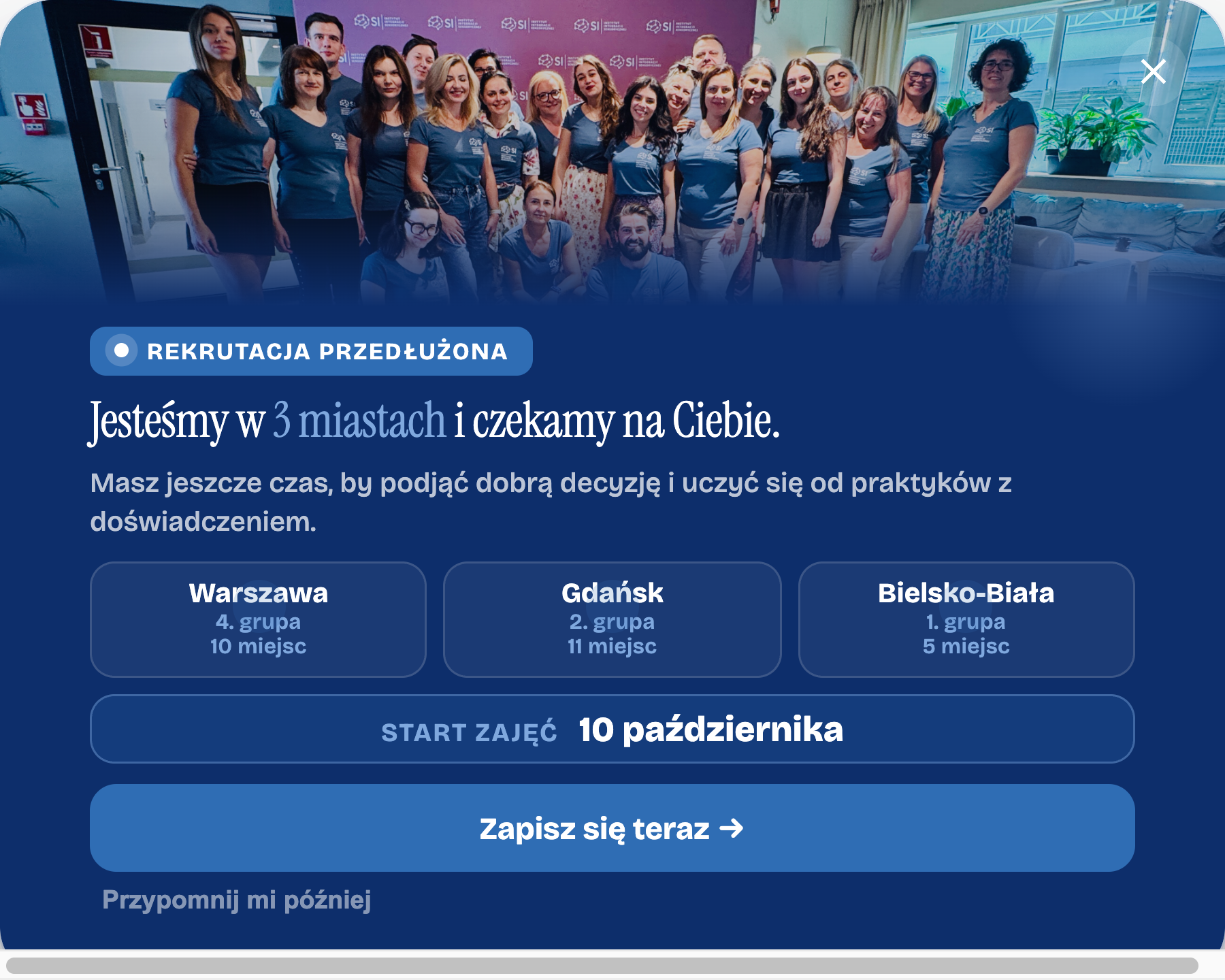 sensoSTUDIA- 3 miasta - Rekrutacja przedłużona